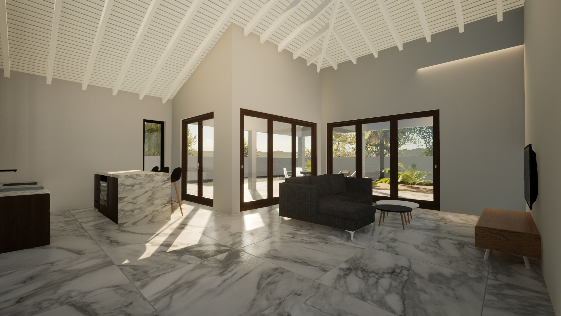 Modelwoning 4, woonkamer en keuken