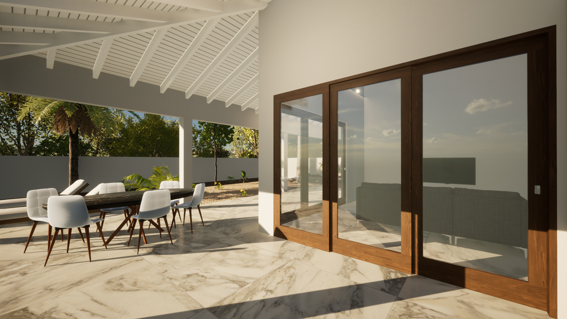 Modelwoning 4, terras met schuifpui