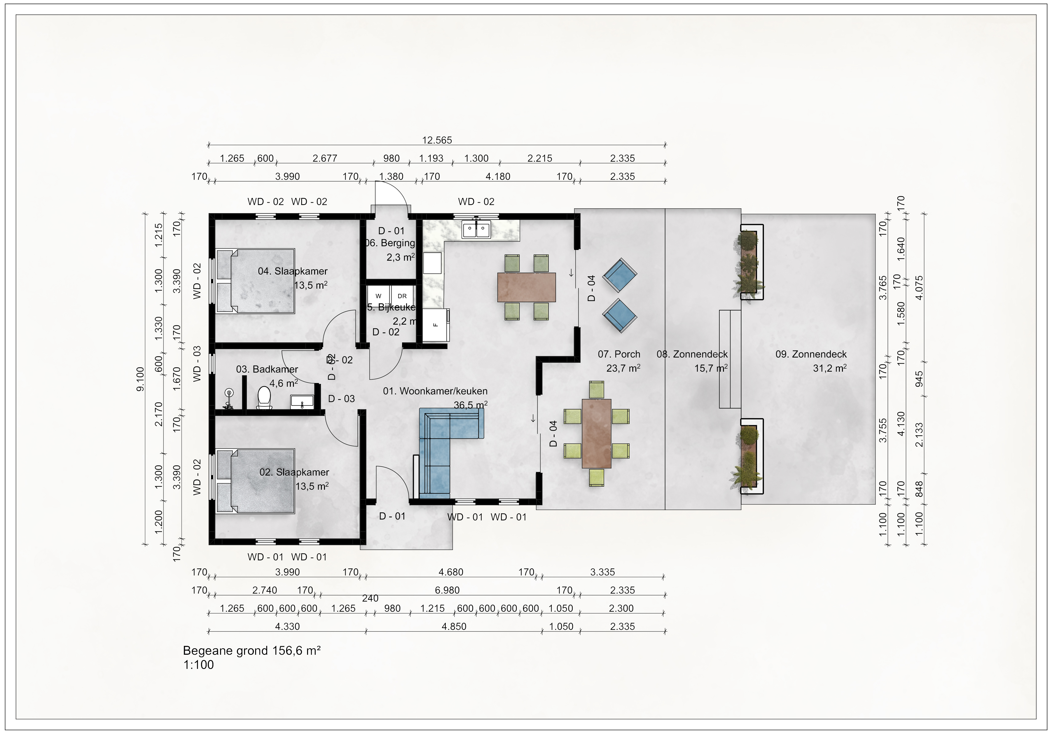 Plattegrond, modelwoning 2